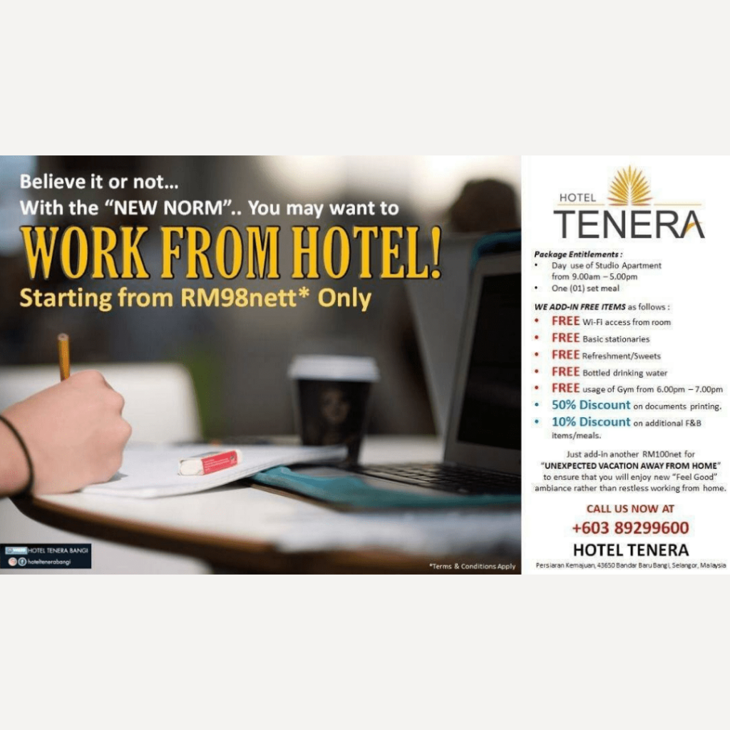 Hotel Tenera Bangi Work From Hotel Selangor