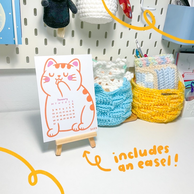 secondfloorneko 2022 desk calendar aqa's note