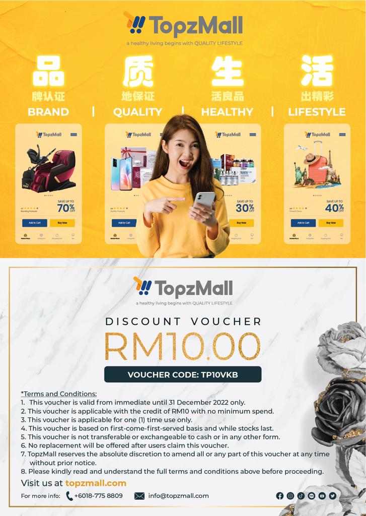 topzmall RM100 discount Aqa's Note